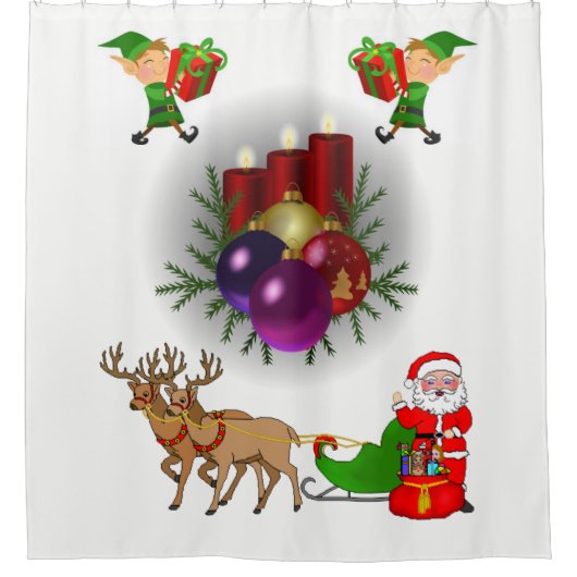 Prettig Kerstmis Douchegordijn (Voorkant)