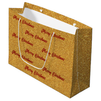 Prettig Kerstmis Elegant Goud Rode Schrift Groot Cadeauzakje