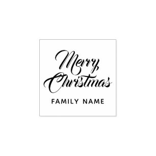 Prettig Kerstmis Elegante Moderne Typografie Rubberstempel