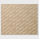 Prettig Kerstmis Elegante Script Tekst Kraft Stijl Cadeaupapier (Vlak)