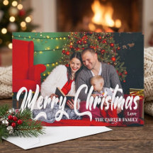 Prettig Kerstmis Familie Foto Op Maat Gemaakte Ker