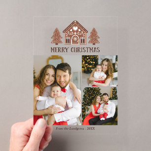 Prettig Kerstmis Gebruiksaanwijzing Huis Foto Coll Acryl Uitnodigingen