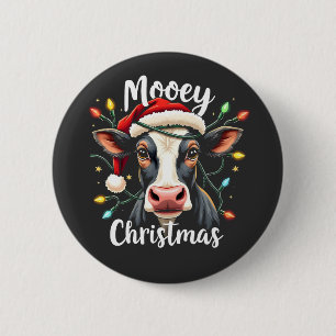 Prettig Kerstmis Grappig Kerst Rundvee Liefhebbers Ronde Button 5,7 Cm