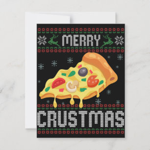Prettig Kerstmis Grappige Kerst Pizza Lelijke Trui Notitiekaartje