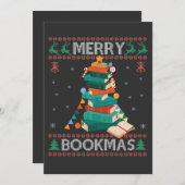 Prettig Kerstmis Grappige Lelijke Kersttrui Biblio Kaart (Voorkant / Achterkant)