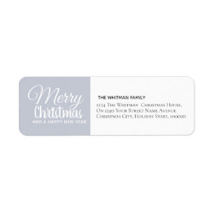 Prettig Kerstmis Gray Familie Etiket