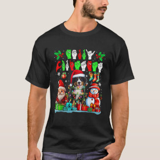 Prettig Kerstmis Handen Gebarentaal Kerstman Berne T-shirt
