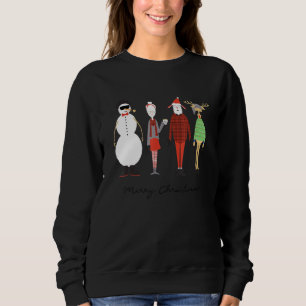 Prettig Kerstmis Hipster Schattige Kerstman & Mevr Trui