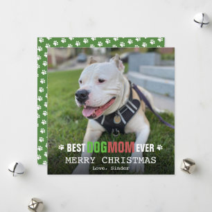 Prettig Kerstmis Hond Moeder Van De Hond Foto Plat Feestdagenkaart