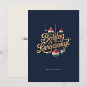 Prettig Kerstmis Hongaarse Gouden Kerstkaart