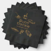 Prettig Kerstmis Italiaans Kerstfeest Eten Doodles Folie Servetten (Insitu (Gestapeld))