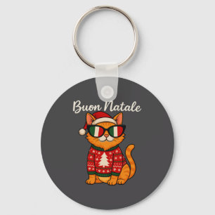 Prettig Kerstmis Italiaanse Kat Kerstmis, Italië t Sleutelhanger
