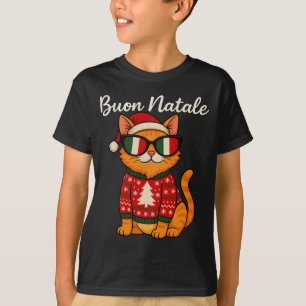 Prettig Kerstmis Italiaanse Kat Kerstmis, Italië T T-shirt