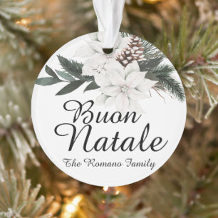 Prettig Kerstmis Italiaanse Kerst Bloemen Ornament
