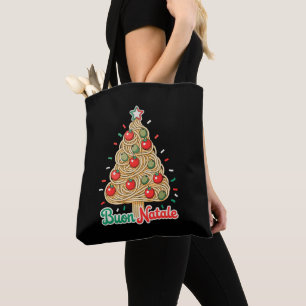 Prettig Kerstmis Italiaanse Pasta Kerstboom Kerstm Draagtas