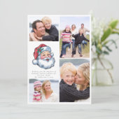 Prettig kerstmis Kerstman Foto Collage Feestdagenkaart (Staand voorkant)