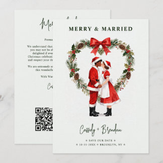 Prettig Kerstmis Kerstman Koppel Hart Krans TLW26 Save The Date