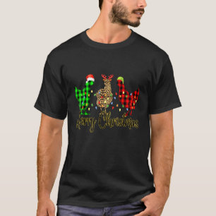 Prettig Kerstmis Kip Luipaard Schots Boerenpyjama T-shirt