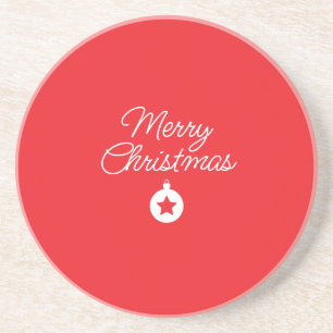 Prettig Kerstmis Klassiek Uniek Minimalistisch Een Zandsteen Onderzetter