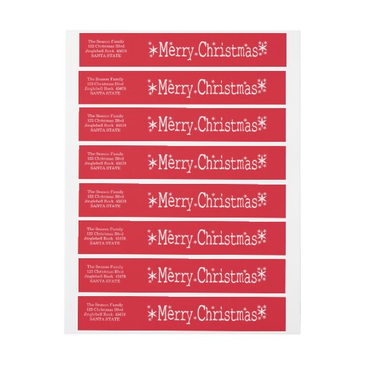 Prettig Kerstmis Klassieker Adreslabel Wikkel (Vel)