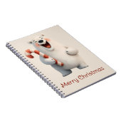 Prettig Kerstmis Knuffel IJsbeer Design Notitieboek (Rechterzijde)