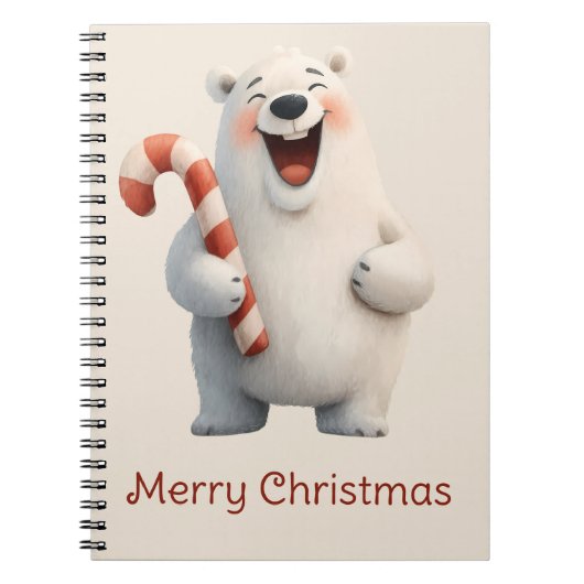 Prettig Kerstmis Knuffel IJsbeer Design Notitieboek (Voorkant)