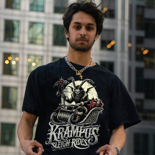 Prettig Kerstmis Krampus Kerst Sleetocht T-shirt