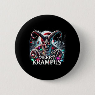 Prettig Kerstmis Krampus, Krampus Komt Naar De Sta Ronde Button 5,7 Cm
