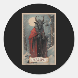 Prettig Kerstmis Krampus Xmas Horror Lelijke Trui Ronde Sticker