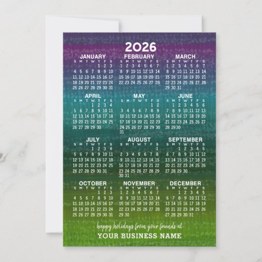 Prettig Kerstmis Modern Abstracte Kalender Feestdagenkaart (Voorkant)