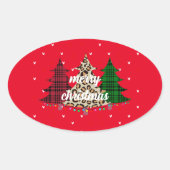 Prettig Kerstmis Modern & Elegant  Ovale Sticker (Voorkant)