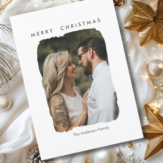 Prettig Kerstmis! Modern, minimaal plat kerstkaart