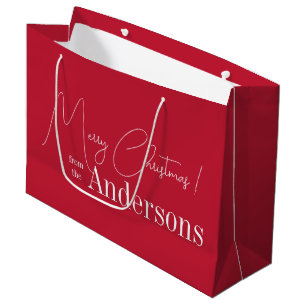 Prettig Kerstmis Modern Rood Groot Cadeauzakje