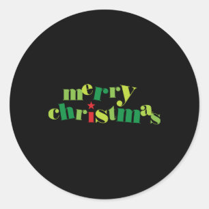 Prettig Kerstmis Modern Tygraphy T-shirt  Ronde Sticker