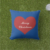 Prettig Kerstmis Nautisch Blauw Wit Rood Hart Cute Buitenkussen (Gras)