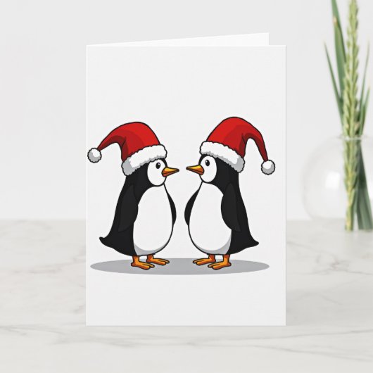Prettig kerstmis Pinguïns Kaart (Voorkant)