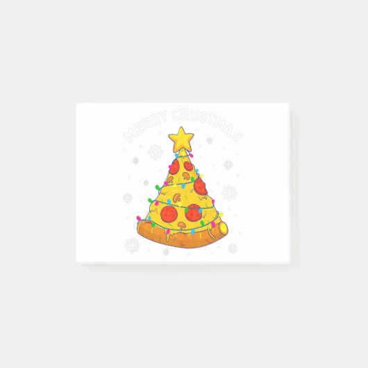 Prettig Kerstmis Pizza Kerstboom Kerstcadeaus Kind Post-it® Notes (Voorkant)