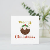 Prettig Kerstmis+Pudding Ontwerp Feestdagenkaart (Staand voorkant)