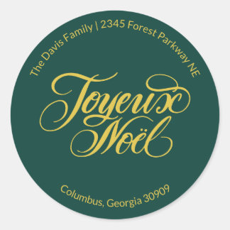 Prettig Kerstmis Retouradres Ronde Sticker