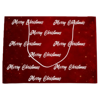 Prettig Kerstmis Rood Dieprood Elegant Groot Cadeauzakje