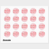 Prettig Kerstmis Rood en Roze Script Sticker (Vel)