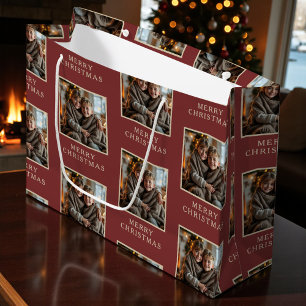 Prettig Kerstmis Rood Foto Vakantie Groot Cadeauzakje