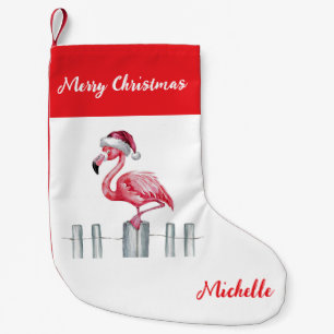 Prettig Kerstmis Roze Flamingo Persoonlijk Kleine Kerstsok
