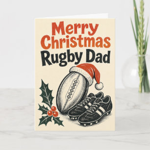 Prettig kerstmis Rugby papa kaart