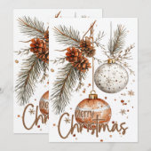 Prettig Kerstmis Rustieke Groet Kaart (Voorkant / Achterkant)