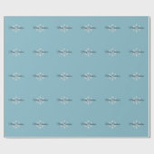 Prettig Kerstmis Sneeuw Blauw Minimalistisch Profe Cadeaupapier (Vlak)