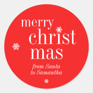 Prettig Kerstmis Sneeuw Ronde Sticker