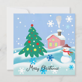 Prettig kerstmis sneeuwman  feestdagenkaart