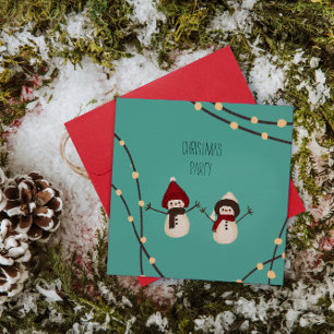 Prettig Kerstmis Sneeuwmannen Duo– Winterlichten o Save The Date