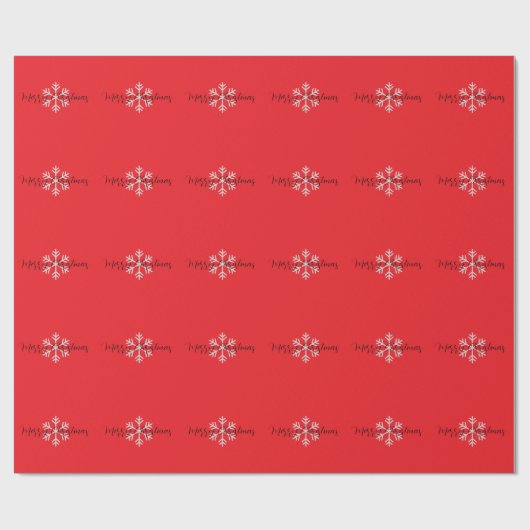 Prettig Kerstmis Sneeuwrood Minimalistisch Profess Cadeaupapier (Vlak)